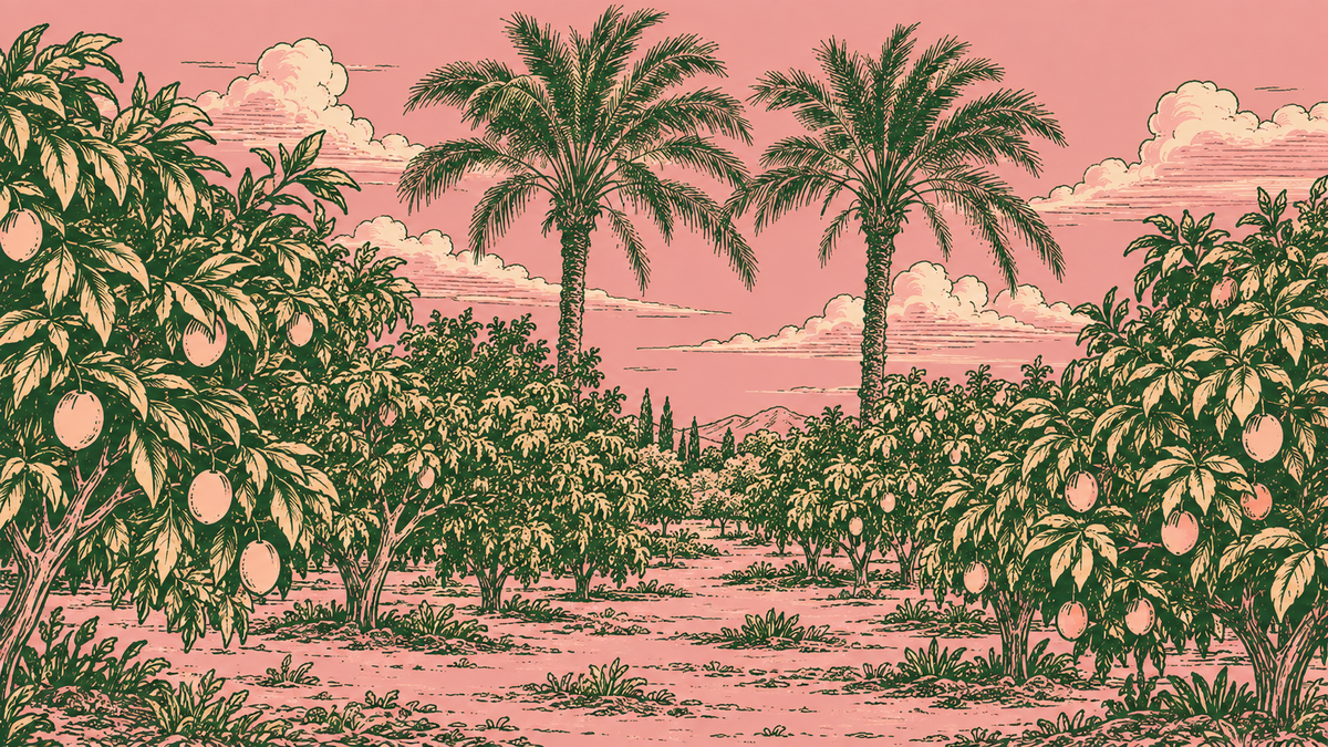 Illustrated Egyptian farm backdrop