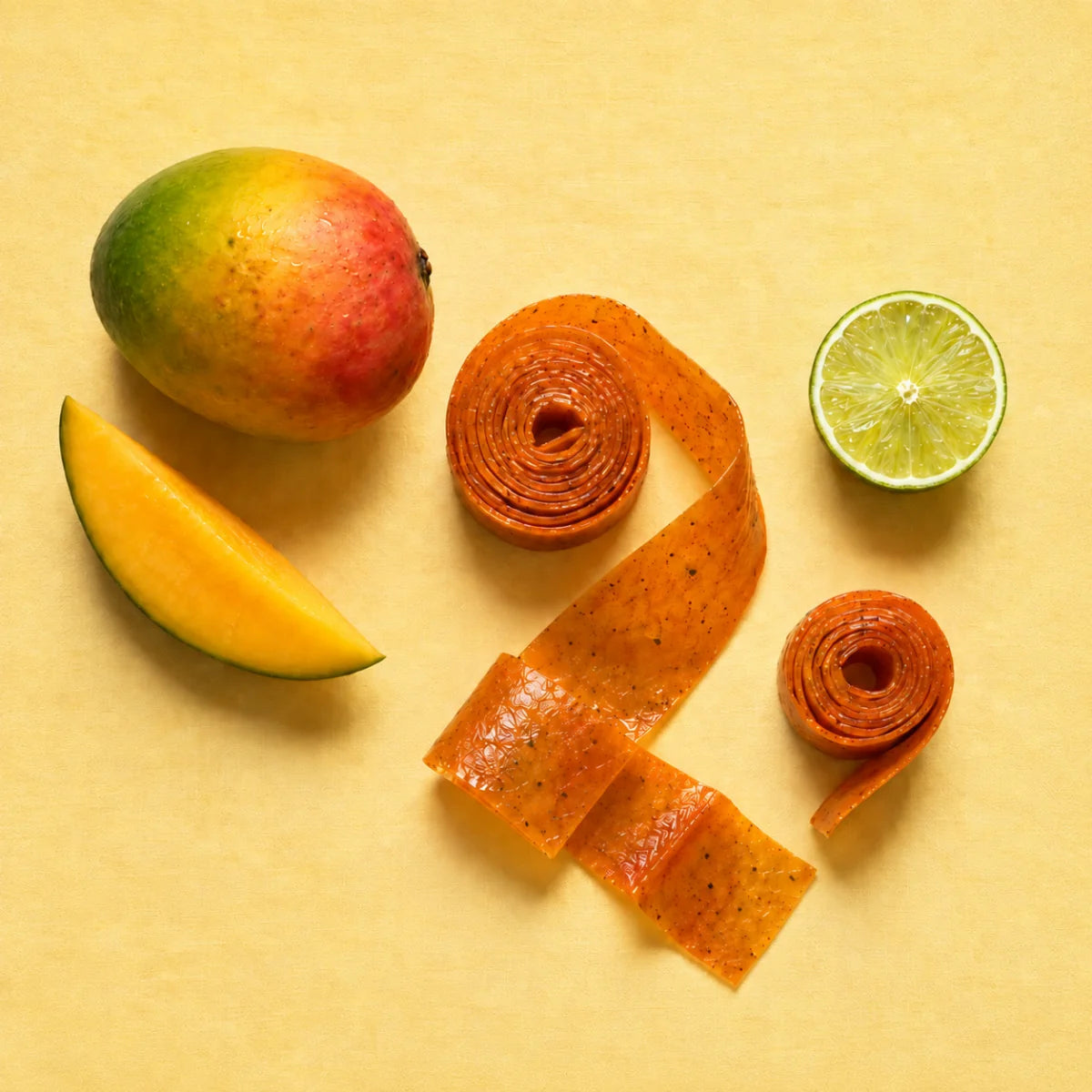 Mango Lime — Sahrawi fruit rolls with matching ingredients