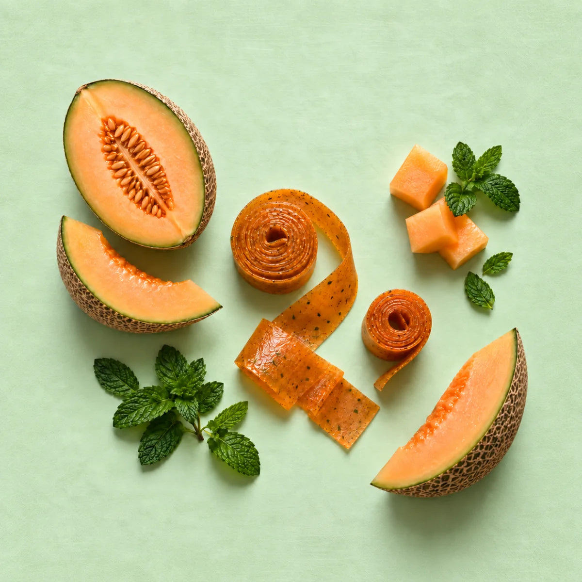 Melon Mint — Sahrawi fruit rolls with matching ingredients